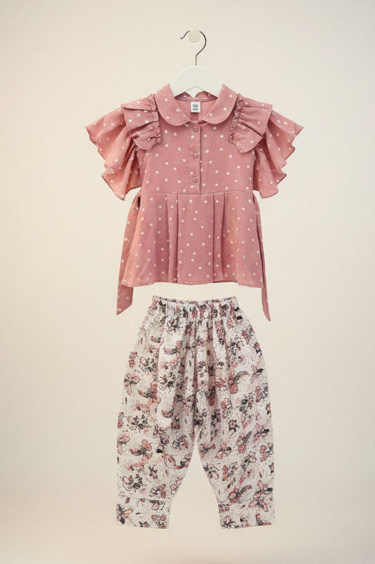 Baby Girls Heart Print Top & Floral Bottom 2-Piece Set..151.