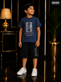 Boys’ Premium Graphic Stripe T-Shirt & Shorts Set – BO99