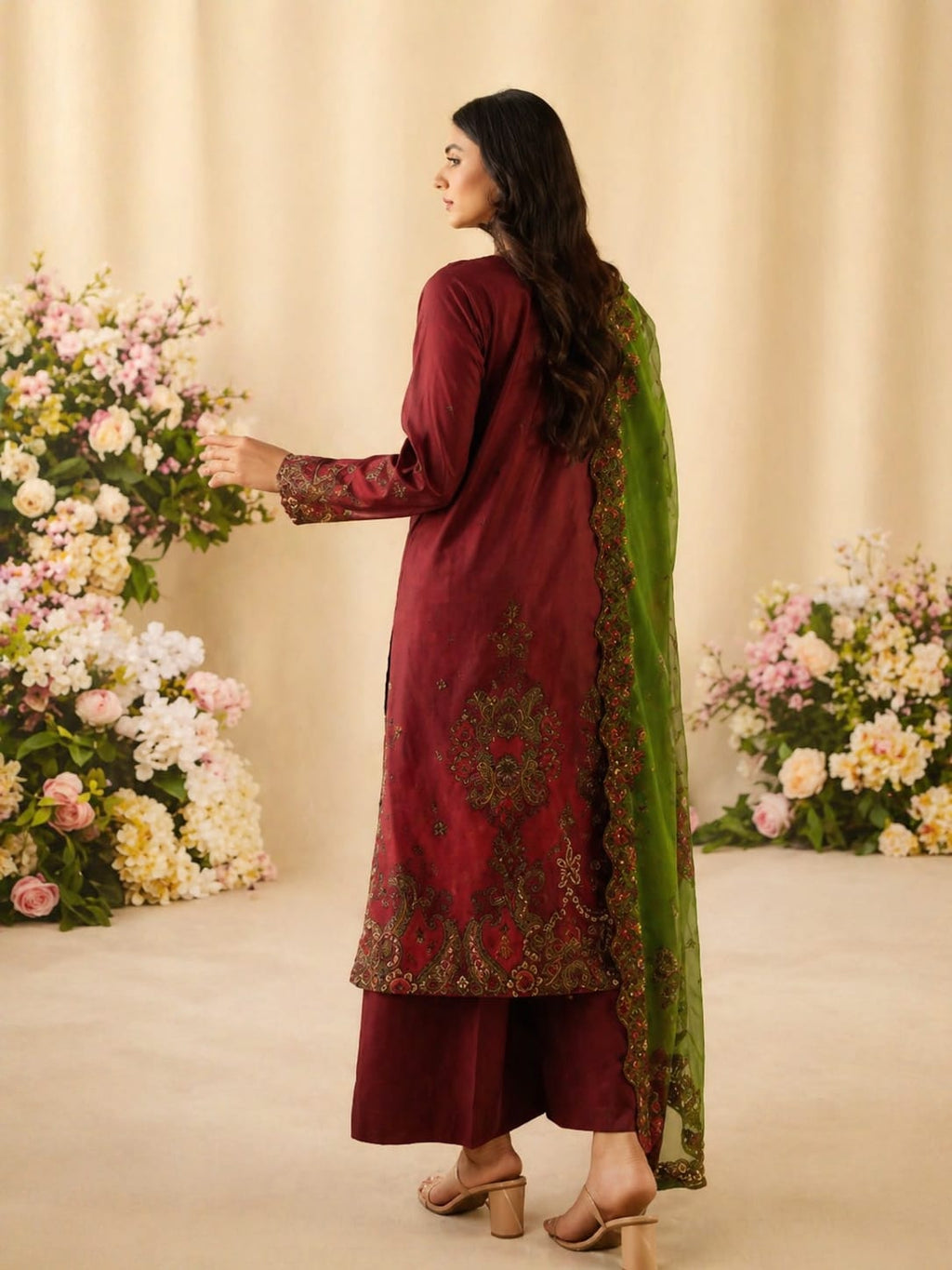 Luxury Digital Printed Lawn Three Piece Set -C194