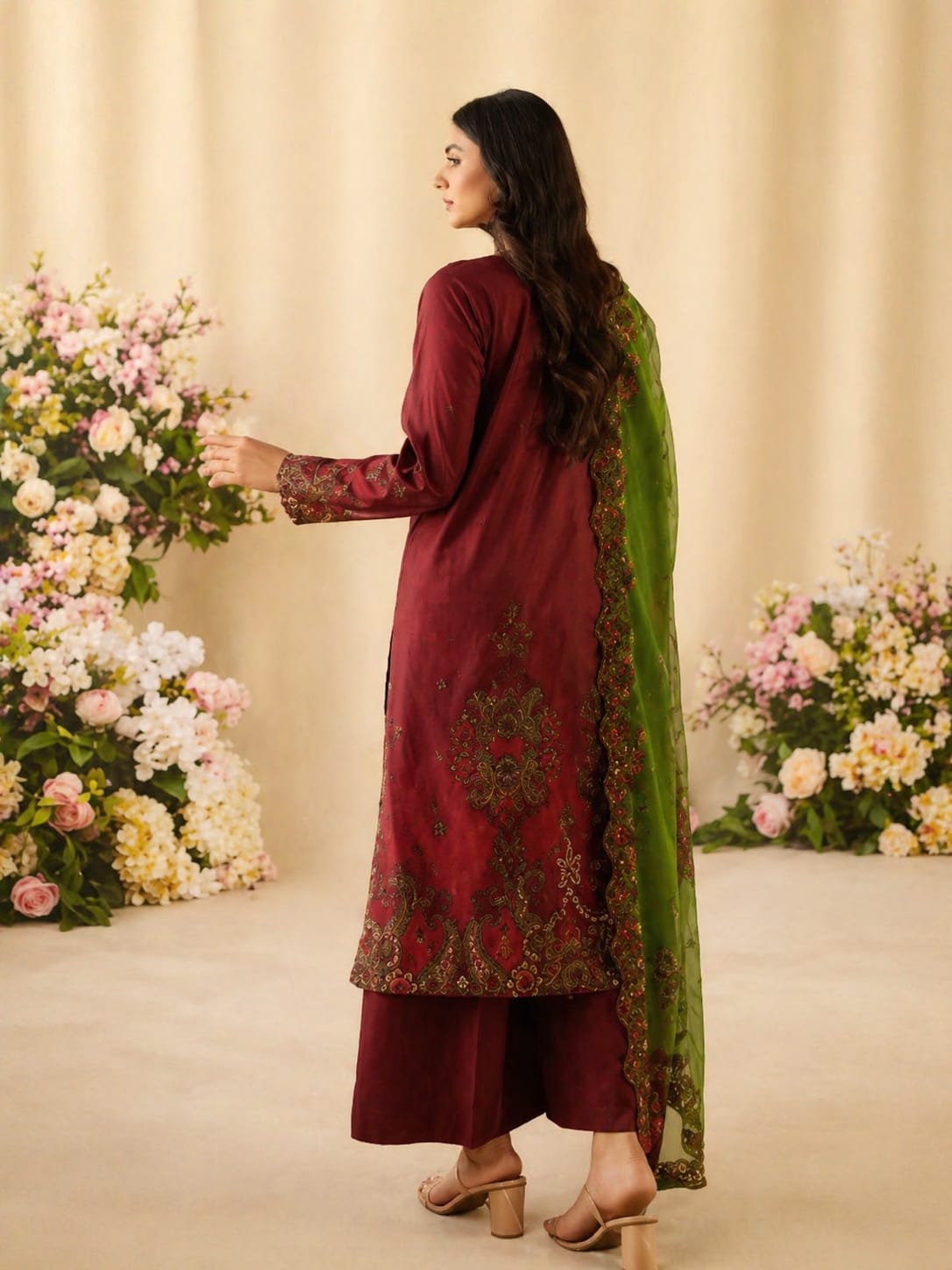 Luxury Digital Printed Lawn Three Piece Set -C194