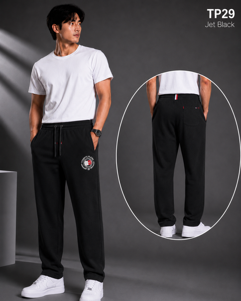 Premium Men's Jet Black Track Pants|TP29