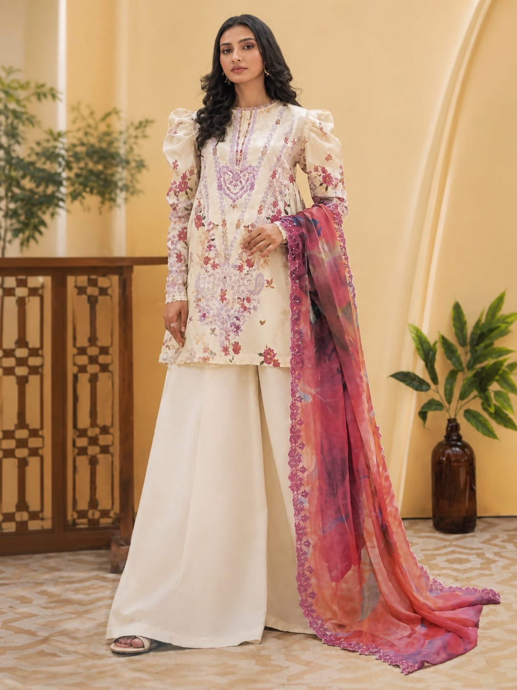 Luxury Digital Printed Lawn Three Piece Set -C264