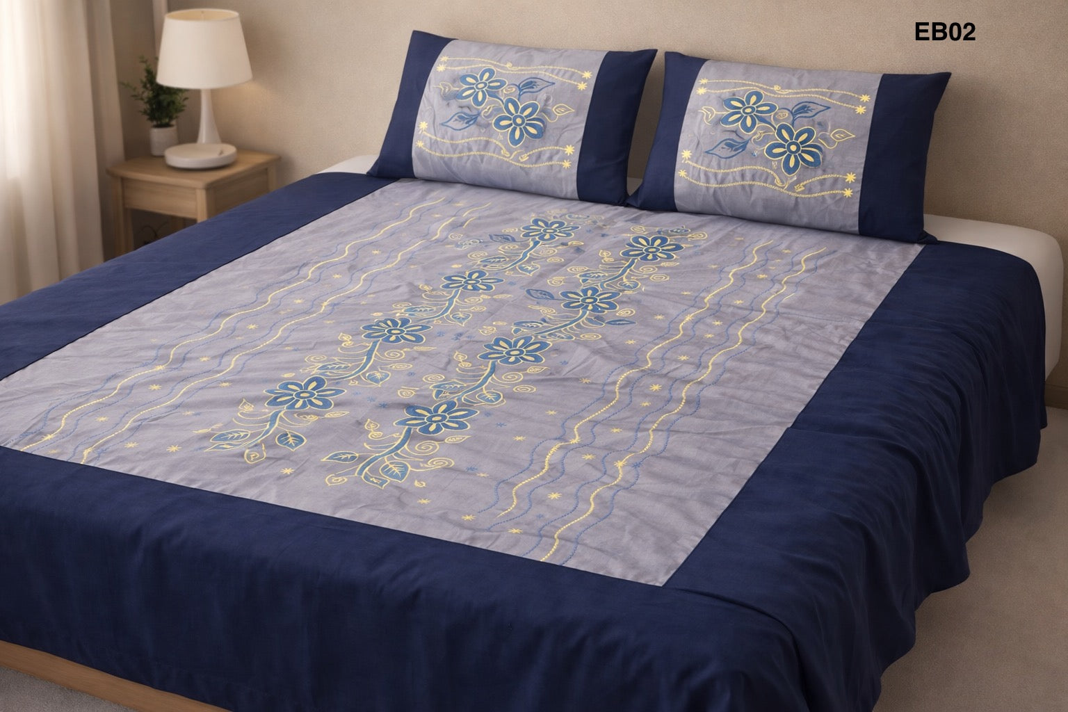 Luxury Embroidered Cotton Bedsheet EB02