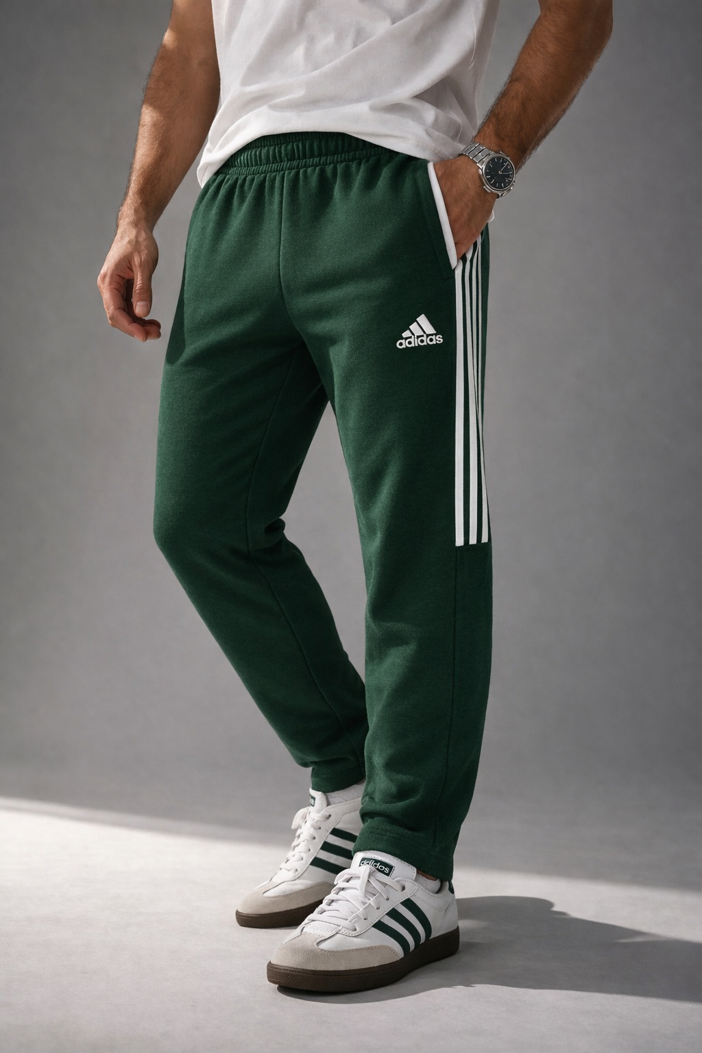 Exclusive Terry Cotton Trouser         Olive Green