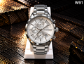 Men's Premium Silver Dial Multi-Dial Metal Strap Analog Watch – W91