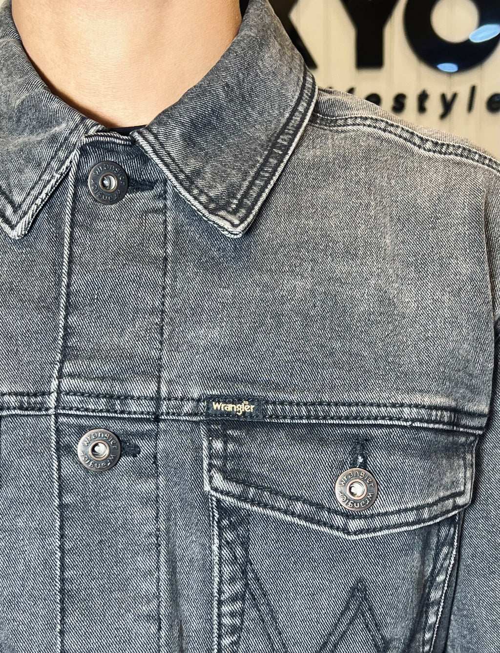 GATSBY Mens Denim Jacket Wrangler G143 Black