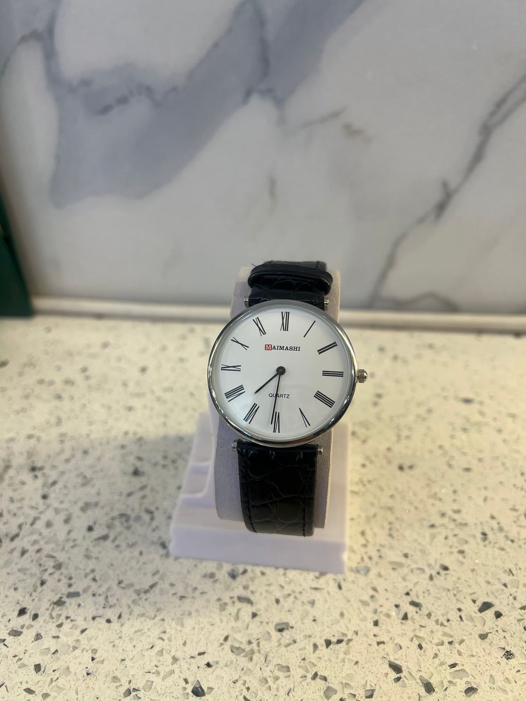 Premium Maimashi Classic Roman Dial Leather Strap Watch – W48