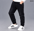 Boys' Premium Black Washed Denim Jogger Pants – BD03