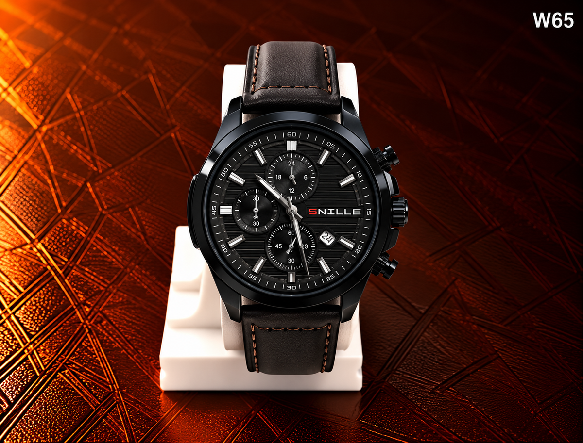 Men's Premium Multi-Dial Analog Leather Strap Watch – W65