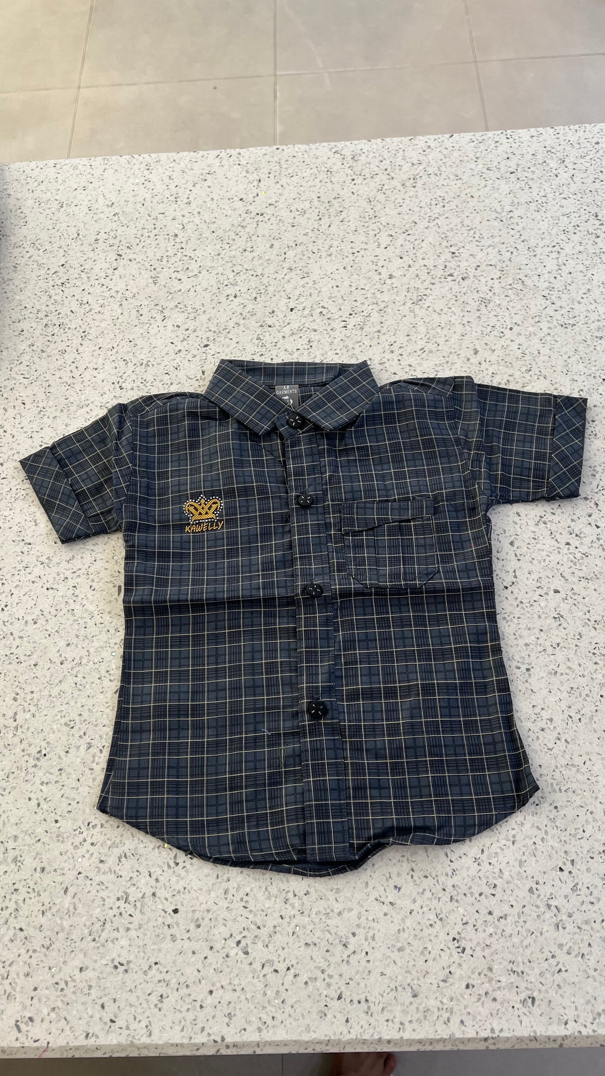 Premium Boys Check Shirt & Denim Shorts Set-BO281
