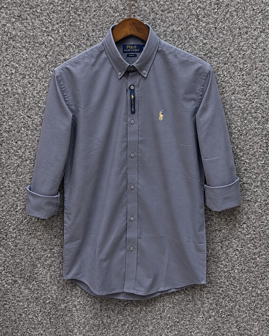 Premium Solid Oxford Cotton Shirt RLS Ash 116