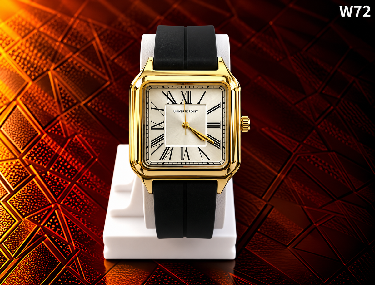 Men's Premium Square Dial Roman Numeral Analog Watch – W72
