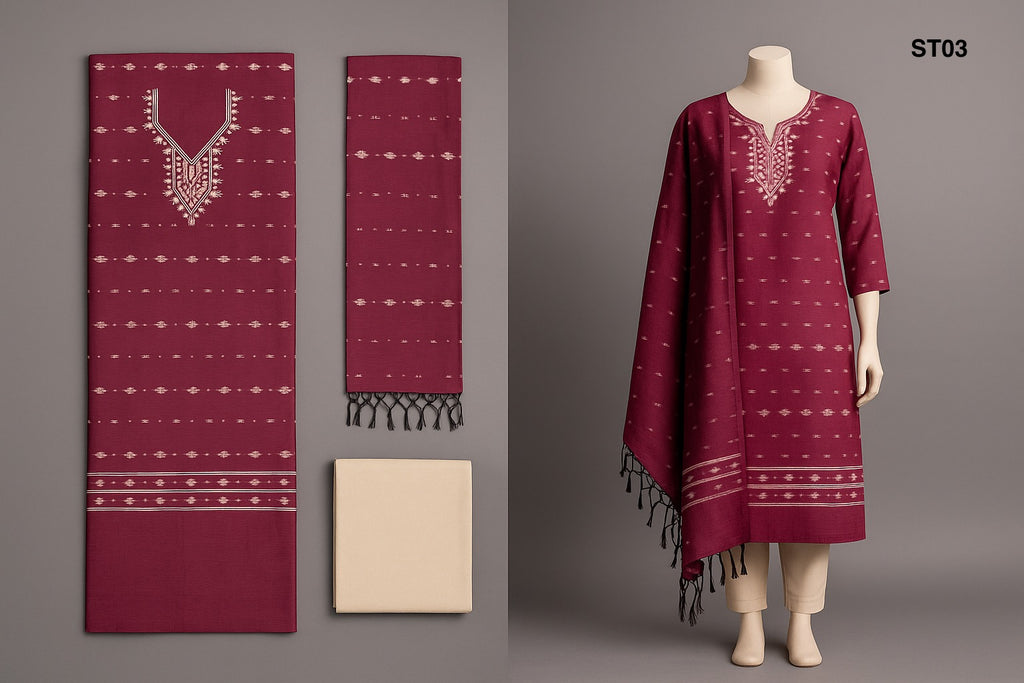 Half Silk Three Piece ST03