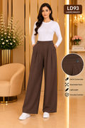 Premium Ladies Baggy Wide-Leg Pants LD93 — Chocolate Brown