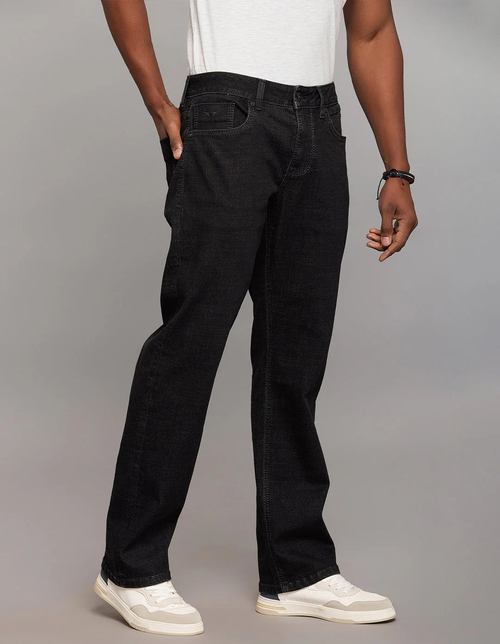 Rookies Mid-Rise Straight Comfort Stretch Jeans - Dark Grey RJ6385