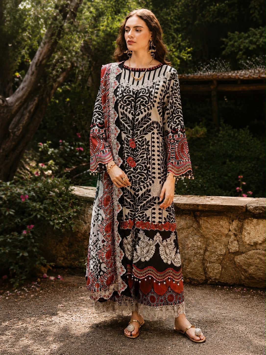 Luxury Digital Printed Lawn Unstitched Three Piece Set -C545