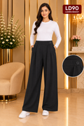 Premium Ladies Baggy Wide-Leg Pants LD90 — Black