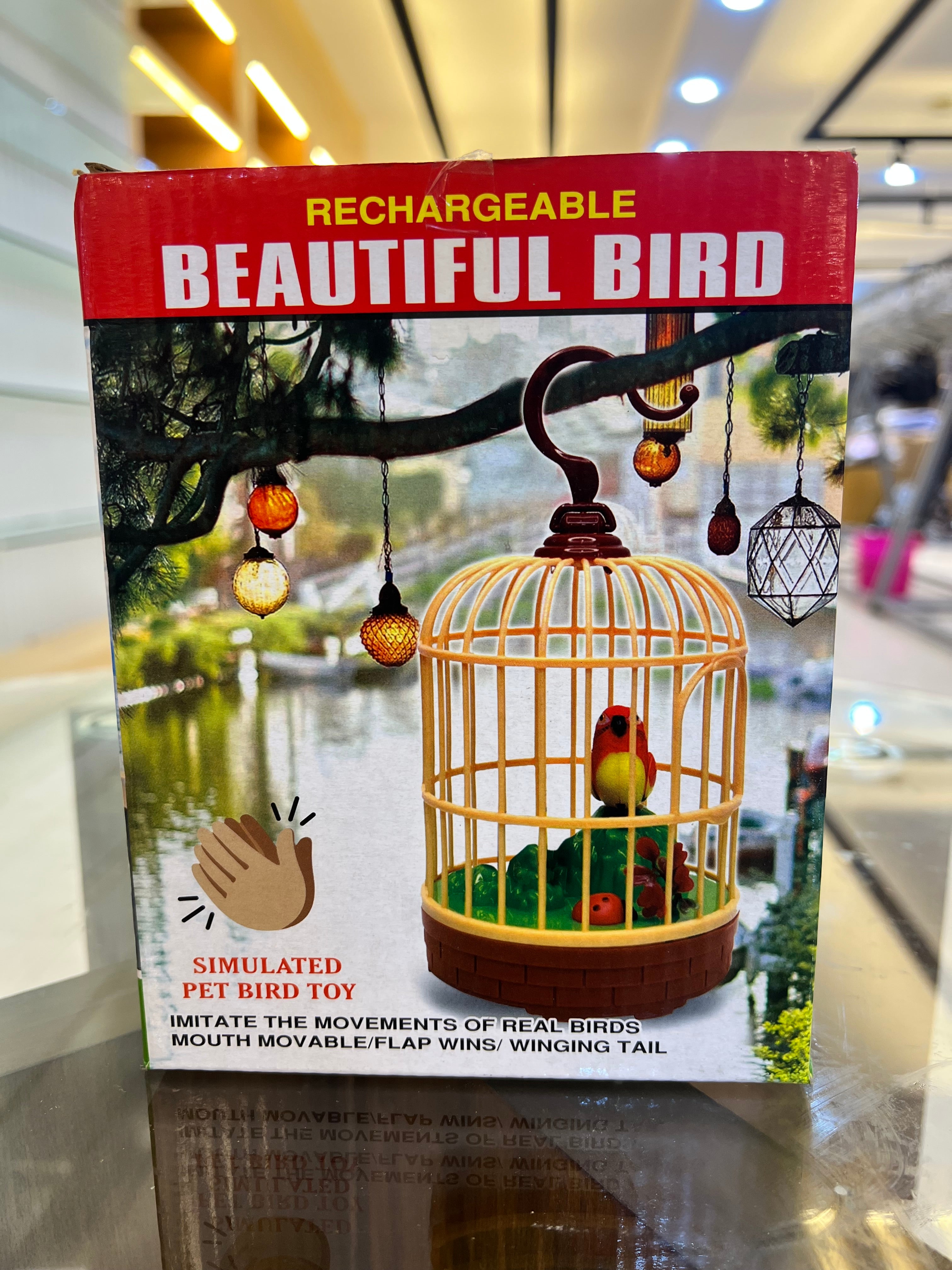 Rechargeable Beautiful Bird in Cage – Moving & Singing Toy