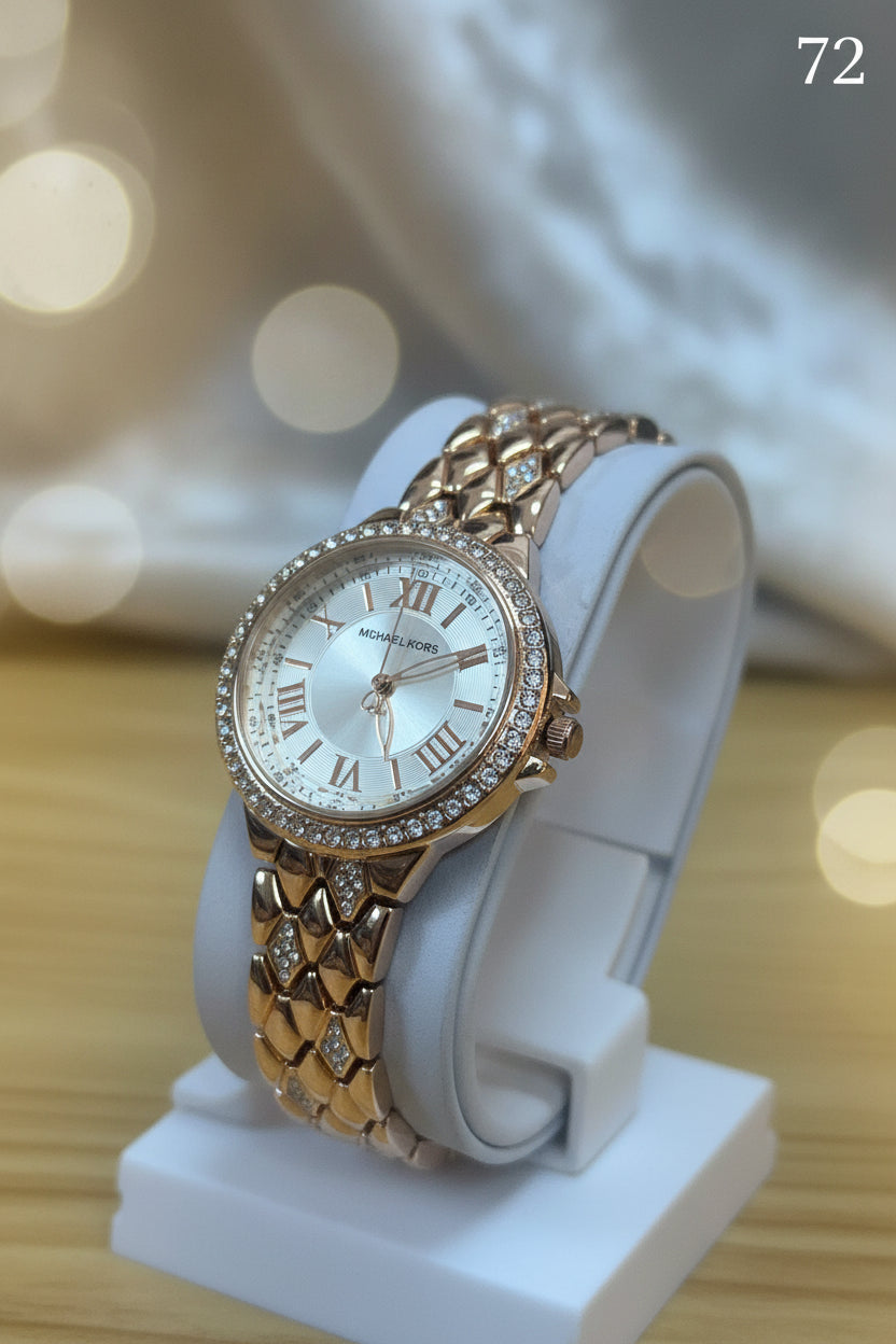 LW72 MK Crystal Bezel Strap Watch