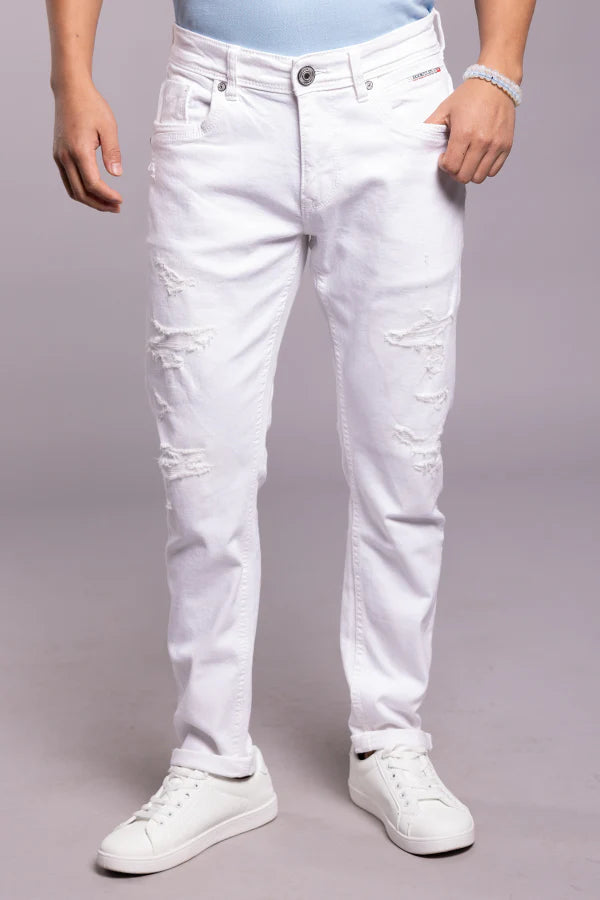 White 5 Pocket Low-Rise Ankle Length Jeans RJ5994A