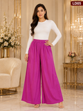 Luxury Magenta Wide-Leg Palazzo Pants-LD05