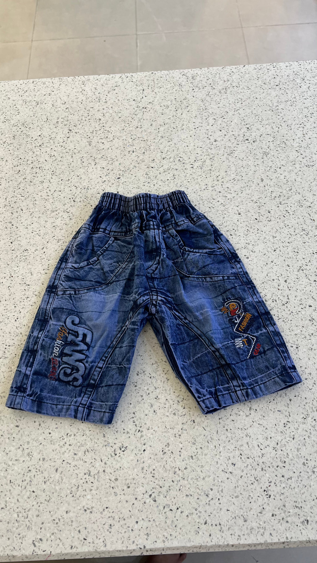 Premium Boys Striped Shirt & Denim Shorts Set-BO282