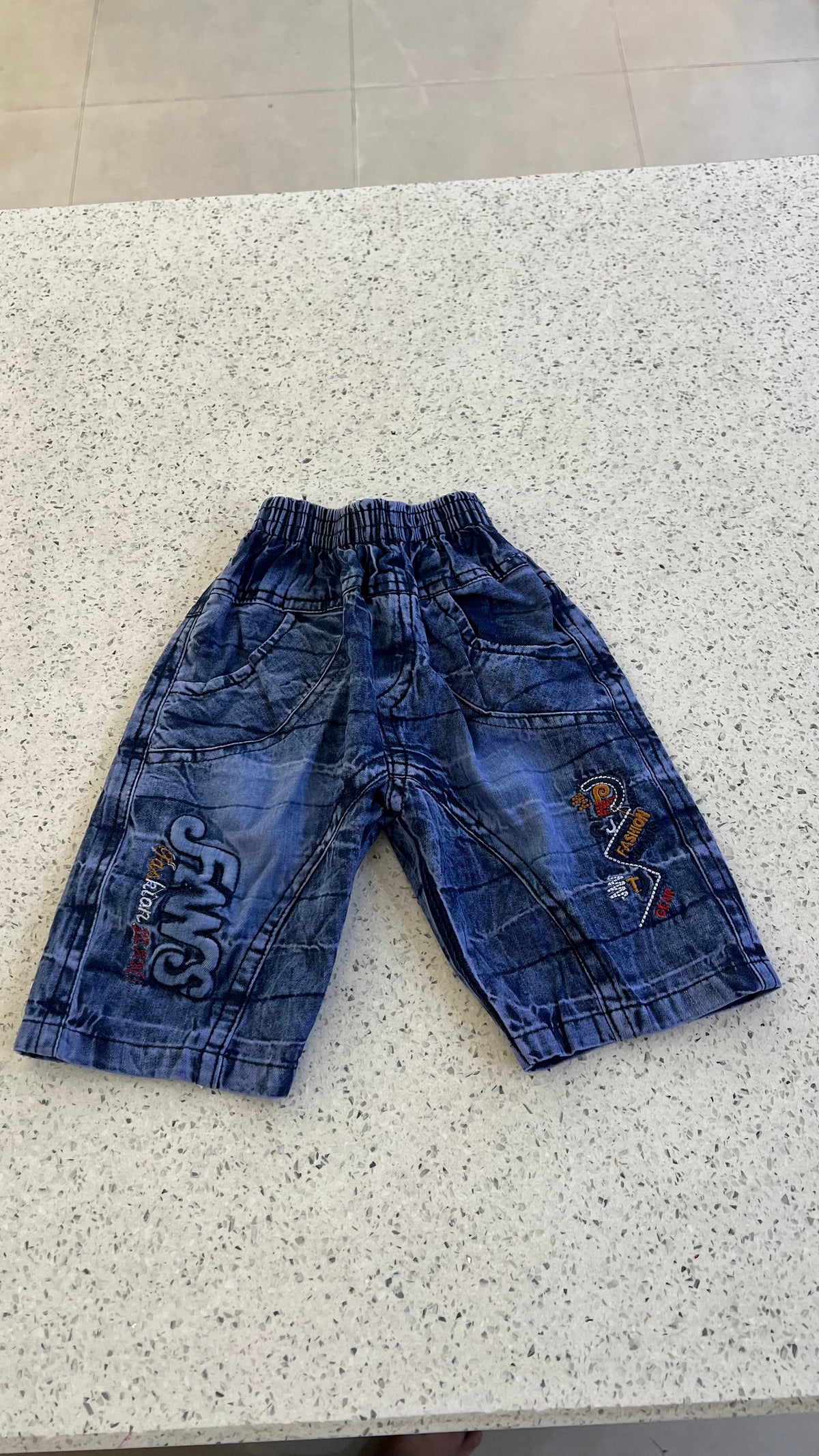 Premium Boys Striped Shirt & Denim Shorts Set-BO282