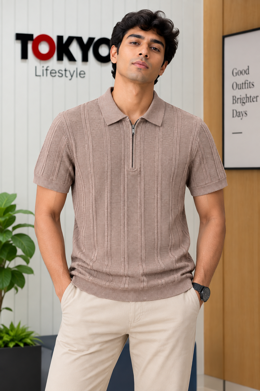 GATSBY Mans Polo T-shirt _Celio 1907 BROWN