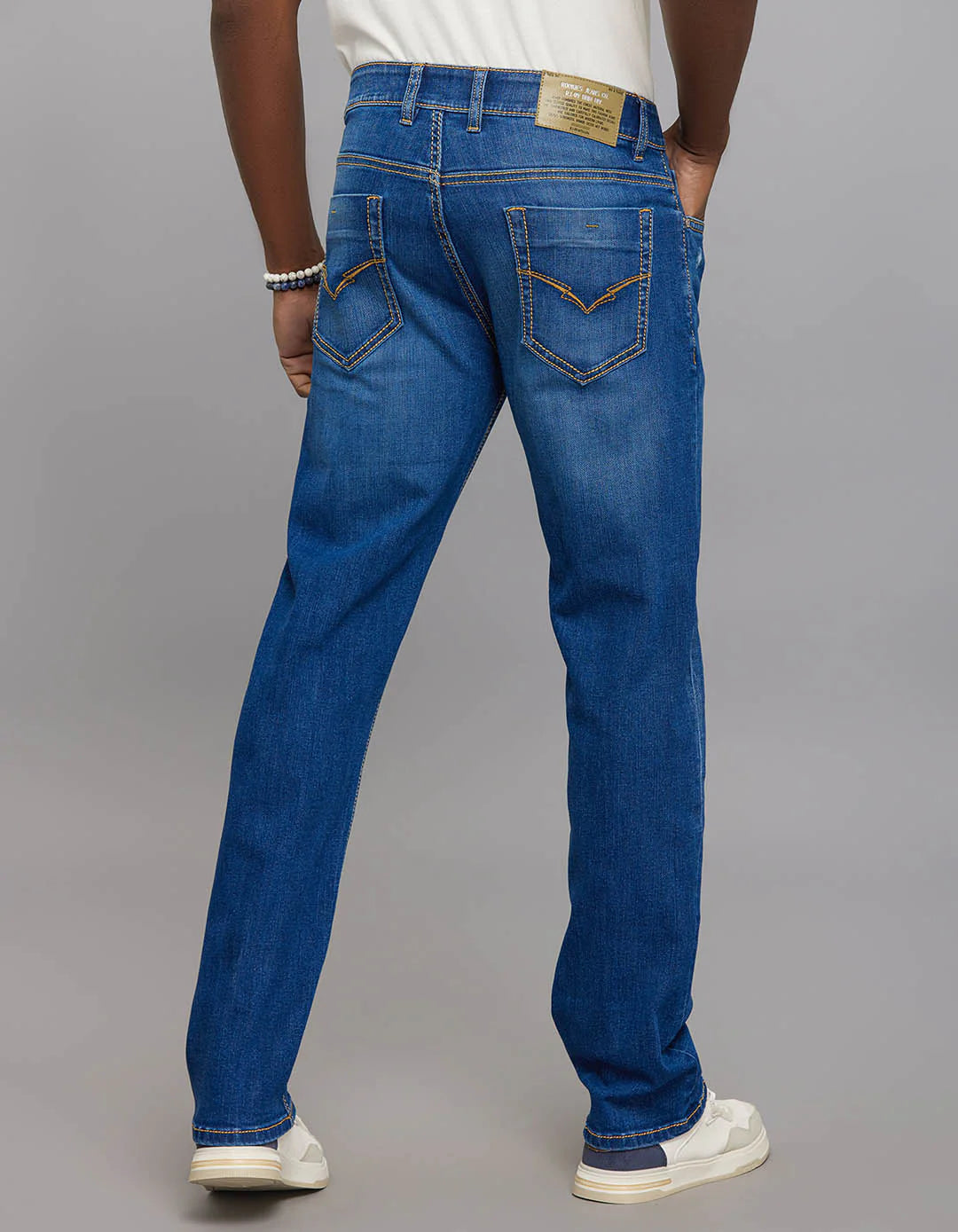 Rookies Mid-Rise Straight Comfort Stretch Jeans - Medium Blue RJ6382