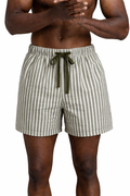 Men's Olive Green & White Stripe Casual cotton boxer with Drawstring – Free Size Fit103