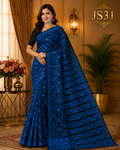 Royal Blue Jamdani Saree-JS31