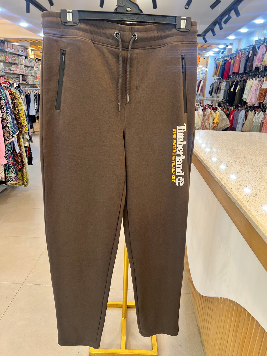 Men's Premium Timberland Logo Jogger Pant Coffee 992 (TP07)