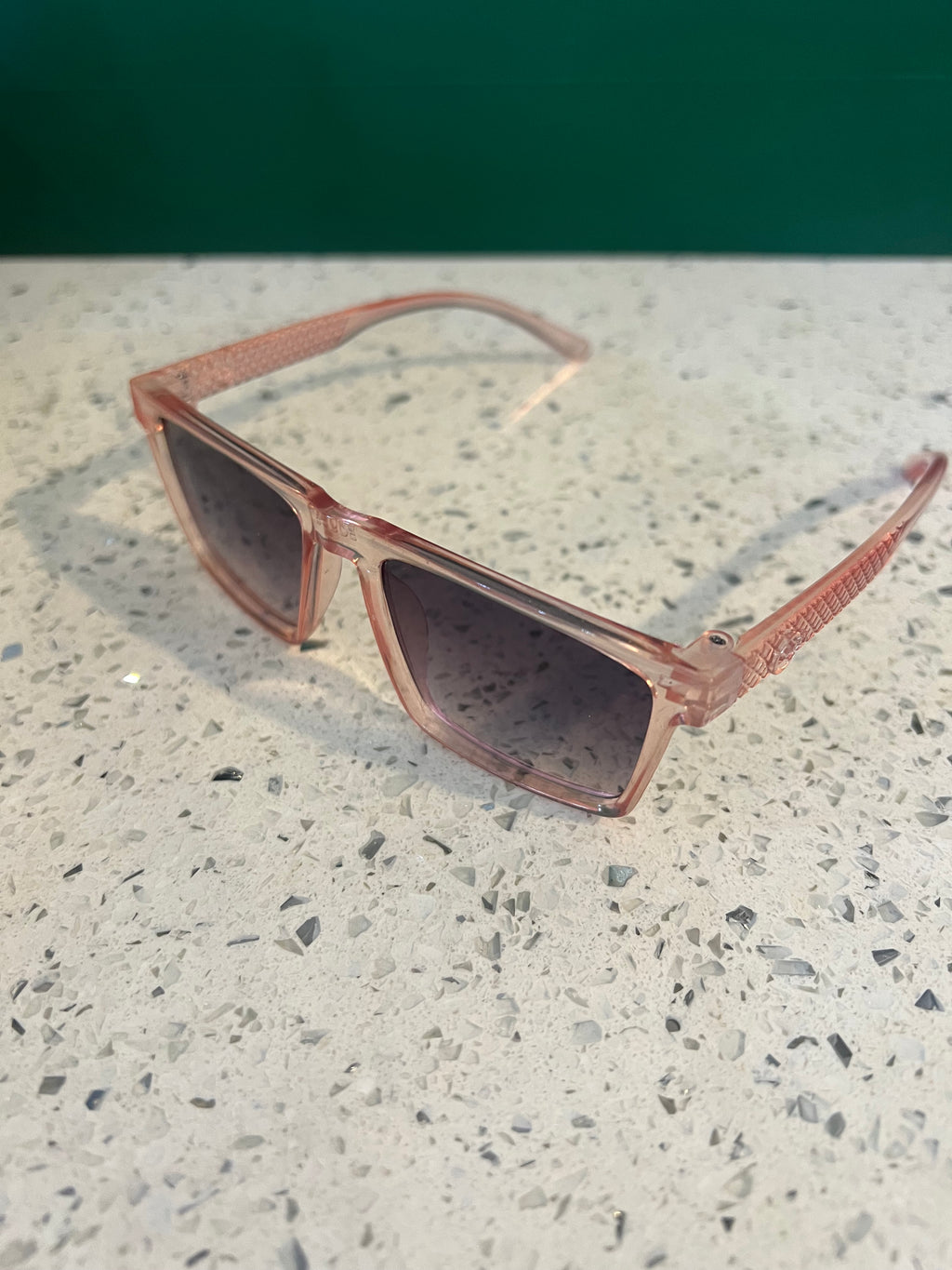 Premium Kids Transparent Rose Pink Square Sunglasses – SG70