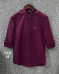 Premium Solid Stretch Cotton Shirt RLS 03 Maroon