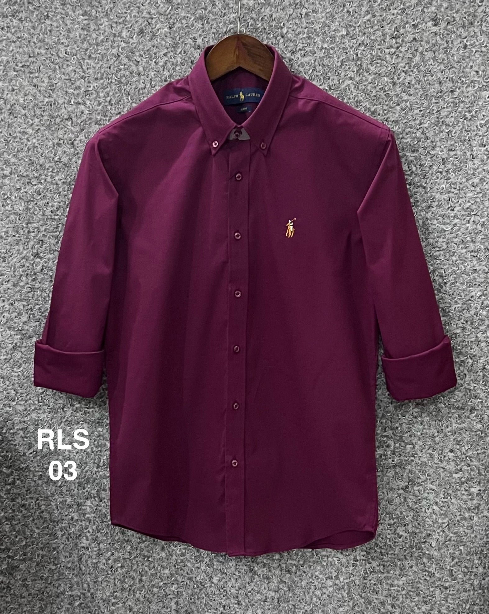 Premium Solid Stretch Cotton Shirt RLS 03 Maroon