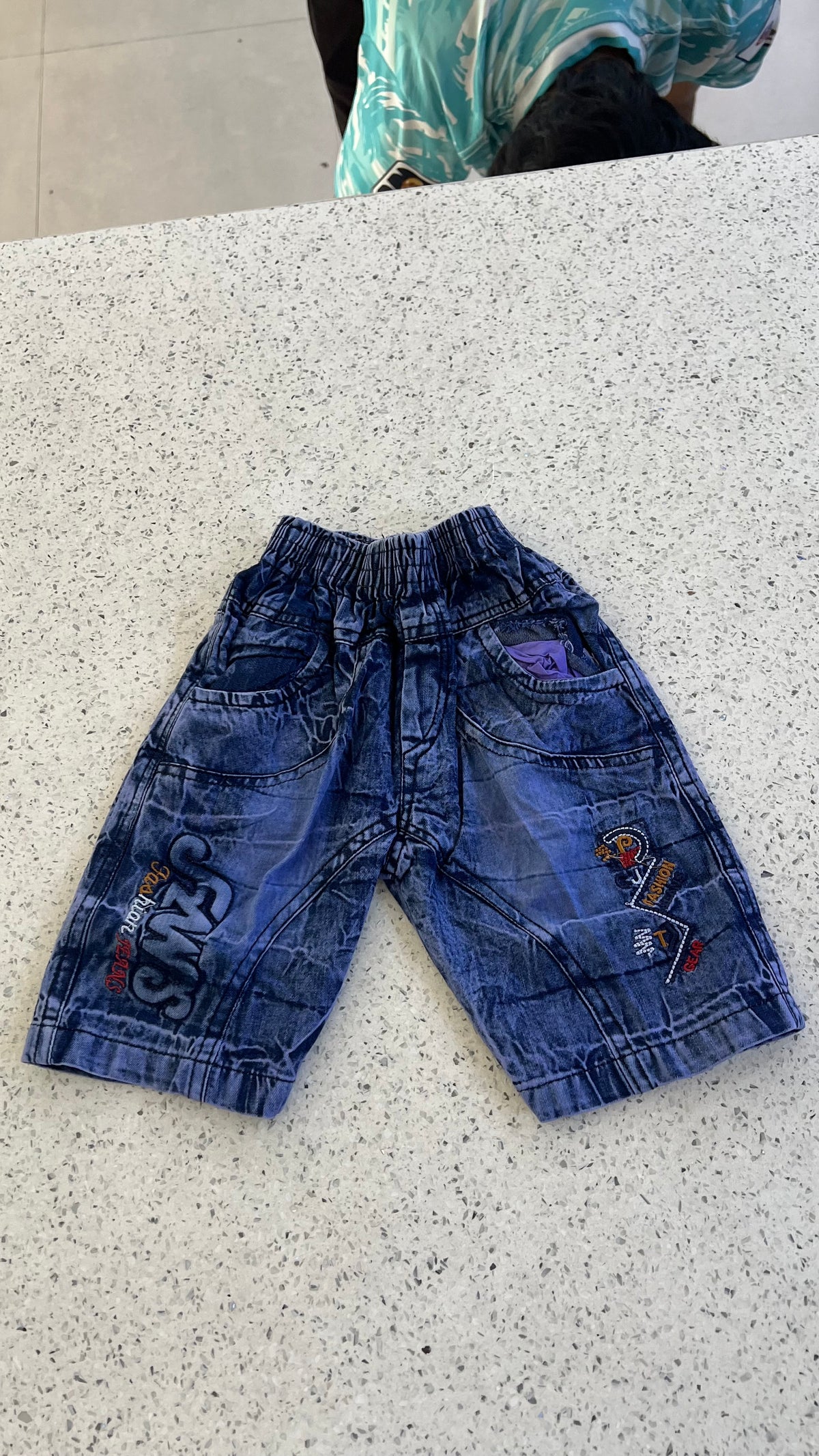 Premium Boys Striped Shirt & Denim Shorts Set-BO282