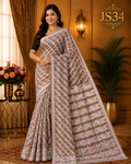Mocha Beige Jamdani Saree-JS34