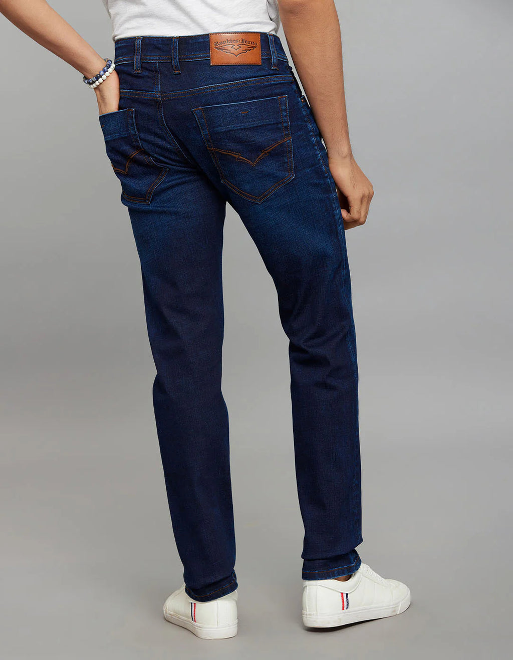 Rookies Mid-Rise Slim Straight Fit Classic Jeans - Dark Blue RJ6399