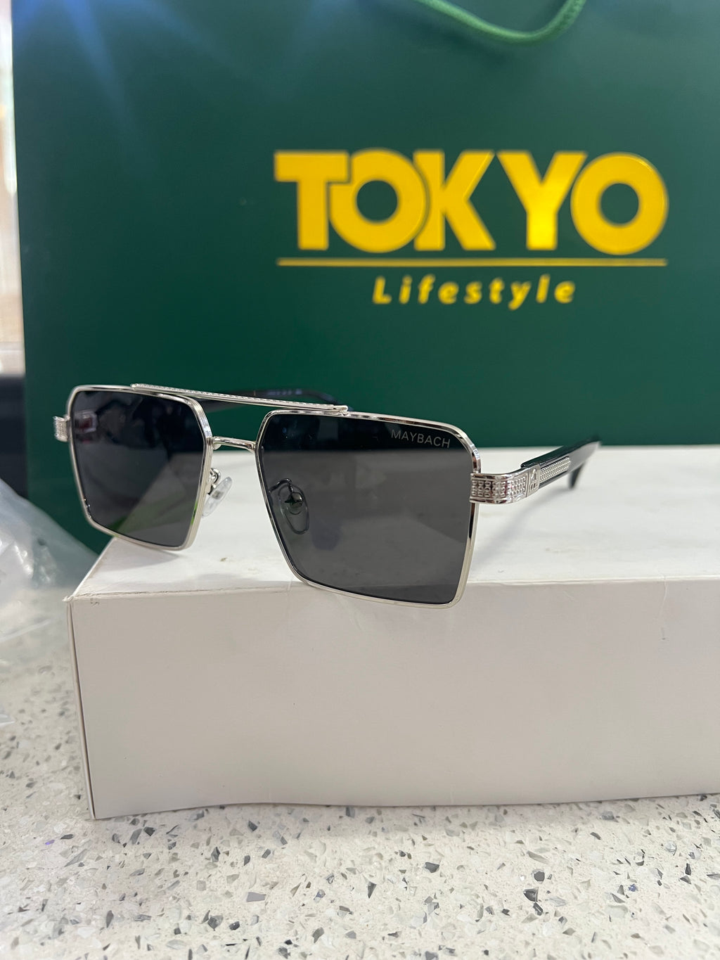 Premium Silver Square Aviator Sunglasses – SG109