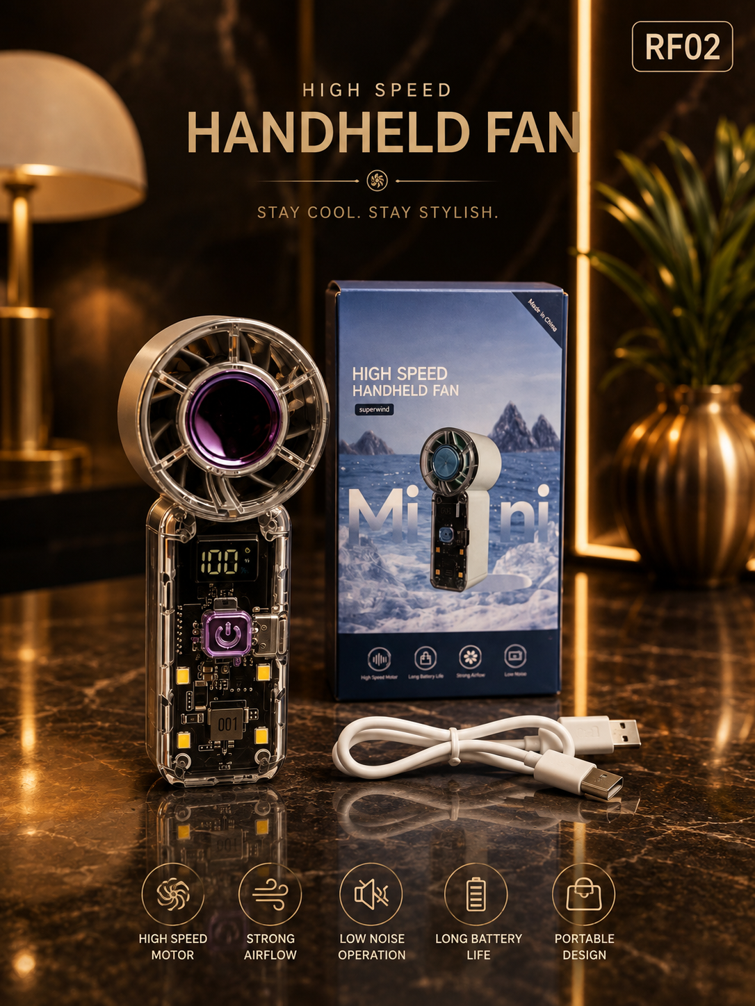 Rechargeable Mini Handheld Fan-RF02