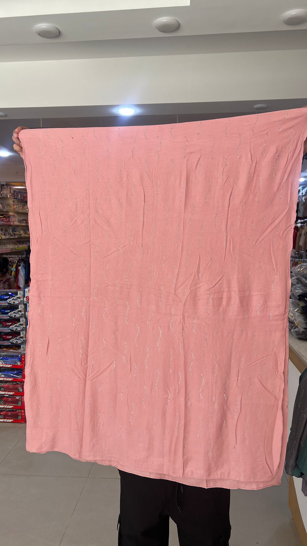 Premium Ladies Wave Stone Work Dupatta-LD142
