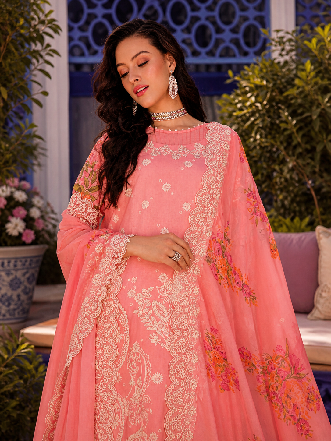 Luxury Digital Printed Lawn Three Piece Set -C274