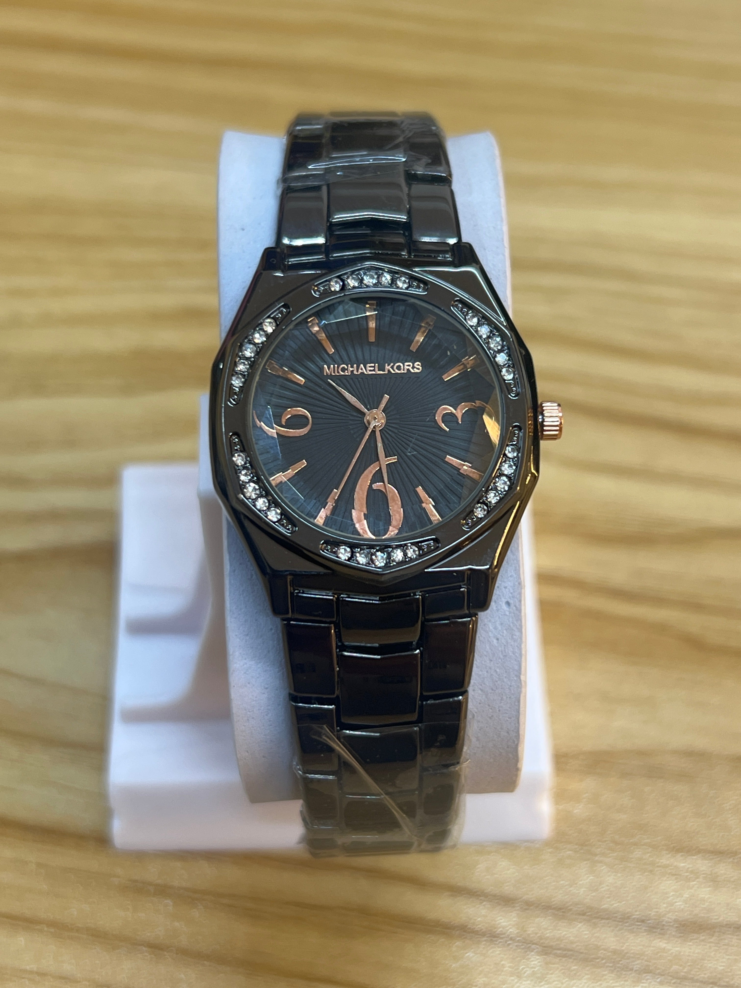 LW80 MK Crystal Bezel Strap Watch