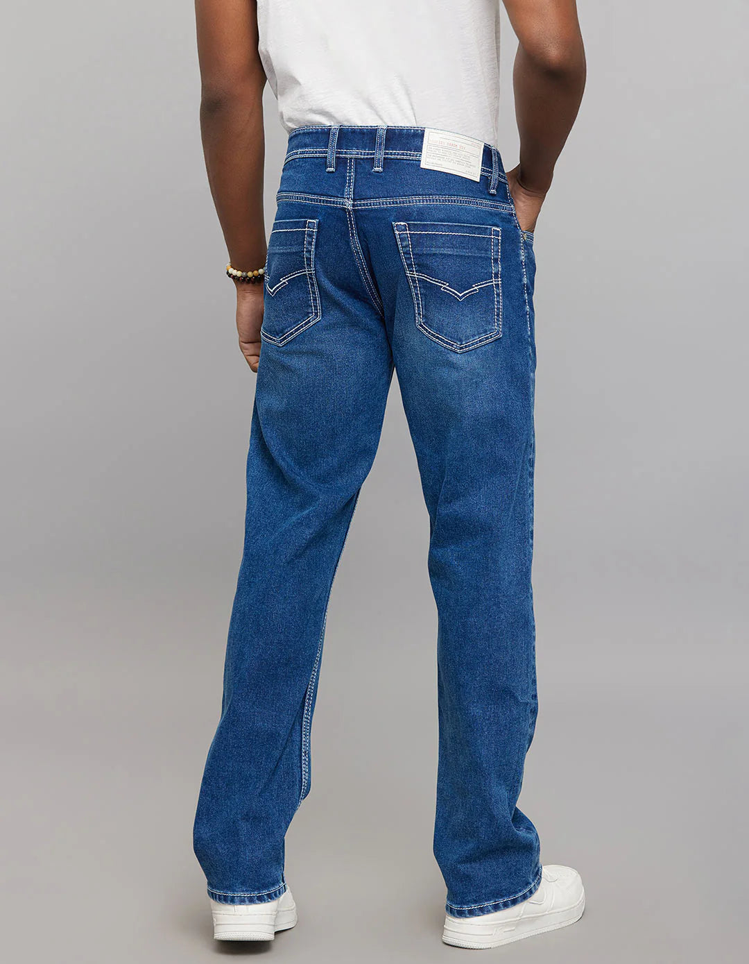 Rookies Mid-Rise Straight Comfort Stretch Jeans - Medium Blue RJ6339