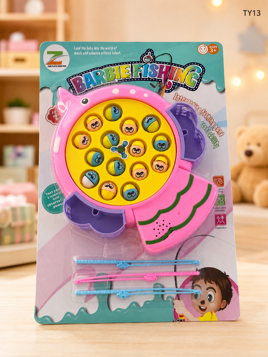 Kids Rotating Magnetic Fishing Game Toy Set-TY13