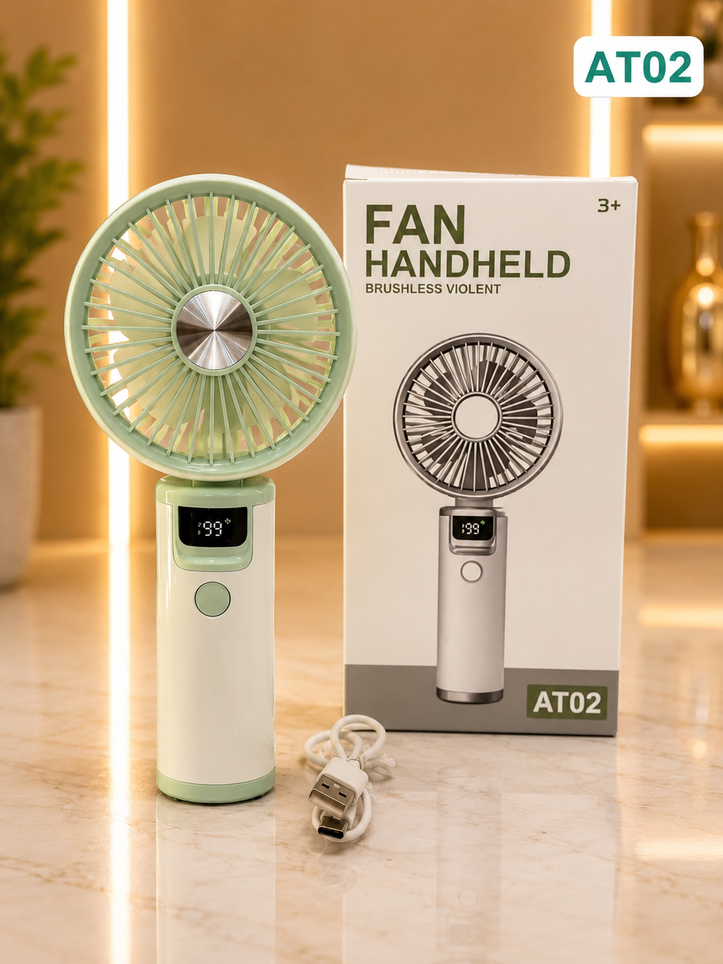 Smart Display Handheld Cooling Fan-AT02