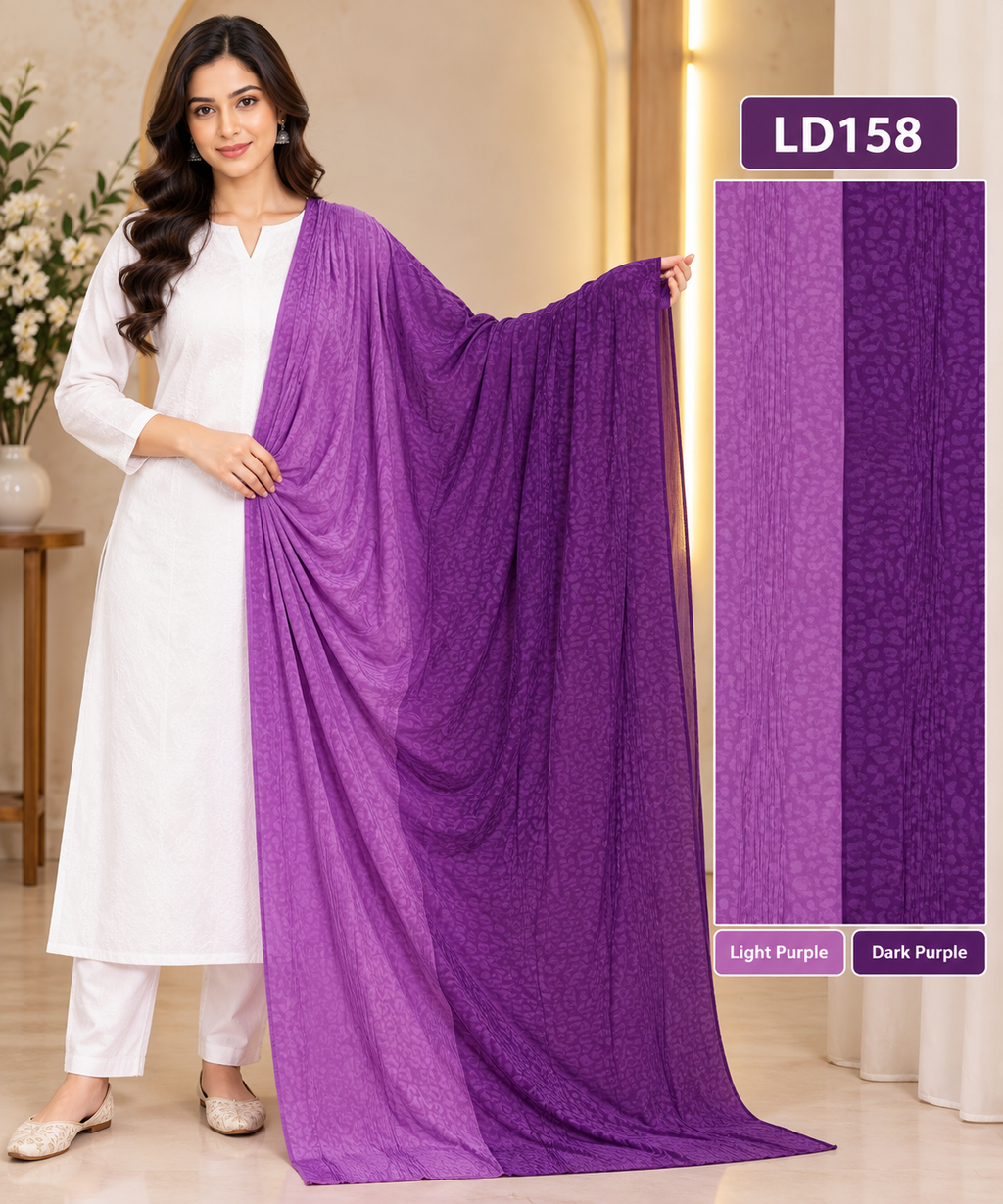 Premium Ladies Ombre Jacquard Dupatta - LD158
