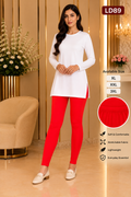 Premium Women’s Stretch Leggings LD89 — Bright Red
