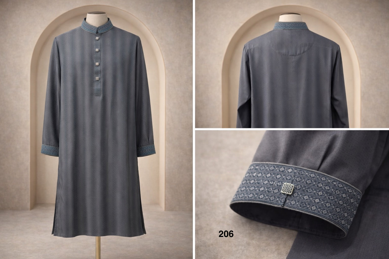 Premium Luxury Embroidered Panjabi with Embroidered Cuffs 206