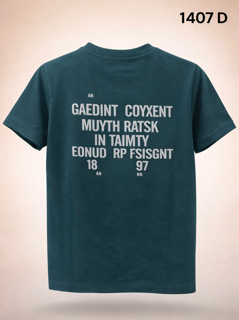 Gatsby Typography Printed T-Shirt for Men – Premium Cotton Regular Fit 1407 D- green